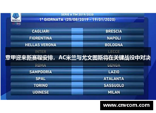 意甲迎来新赛程安排，AC米兰与尤文图斯将在关键战役中对决